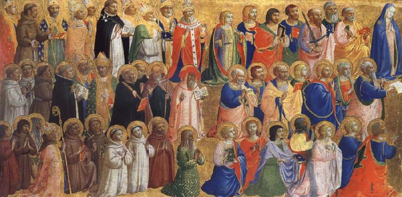  The Virgin mary with the Apostles and other Saints